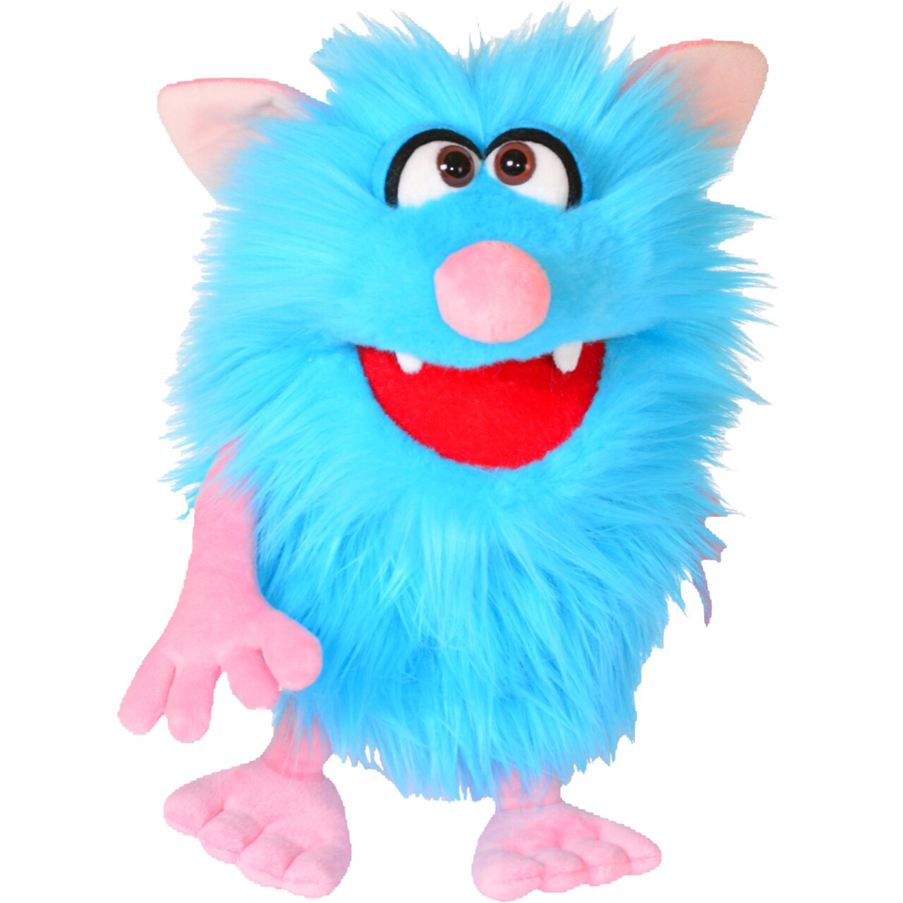 Living Puppets: Spike The Blue Friendly Monster - 14" Plush Hand Puppet, Handmade, Moving Mouth, Soft Companion Character, Play & Develop Toy, Kids 3+